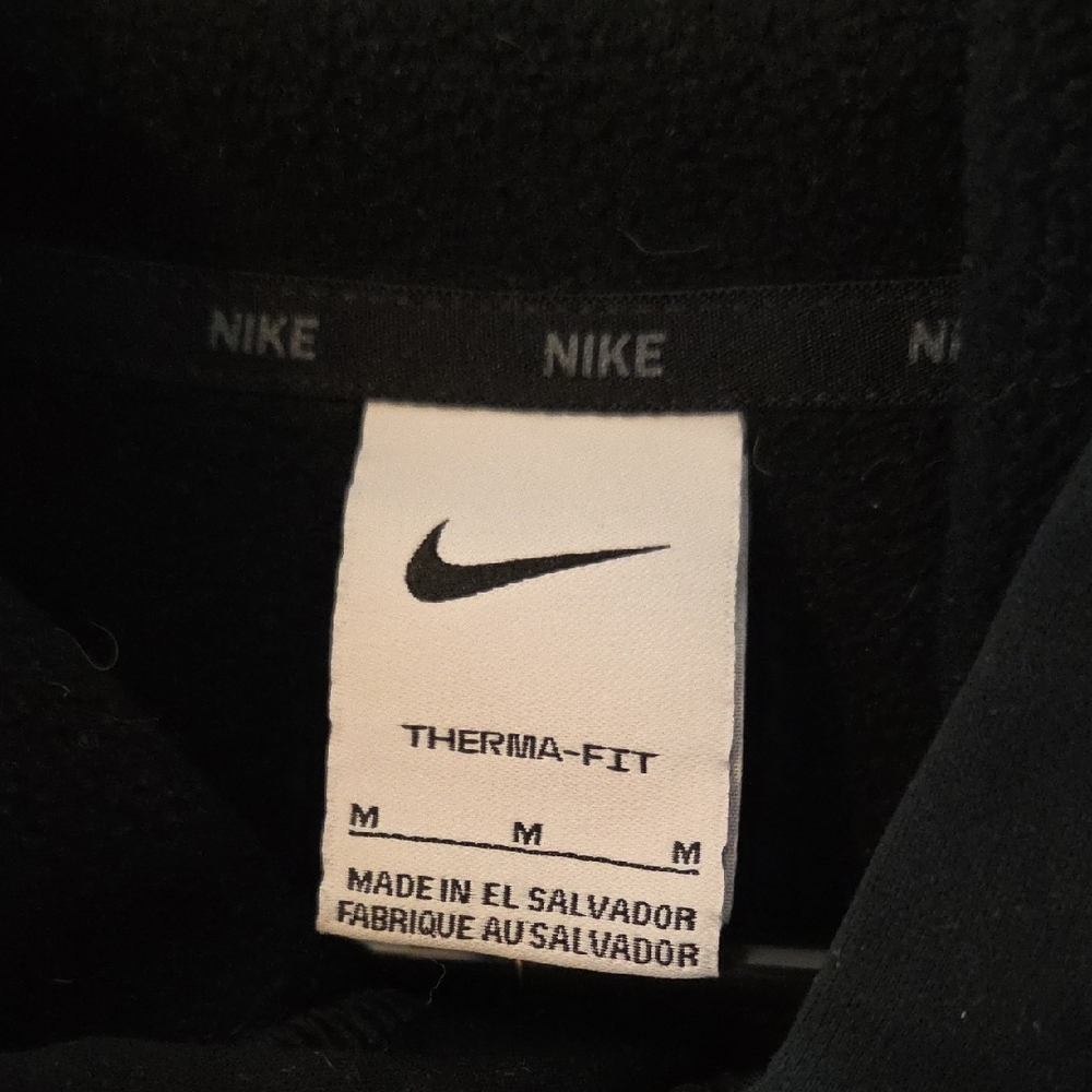 Unisex Nike Black Therma-fit Pullover Drawstring Hoodie - Picture 6 of 6